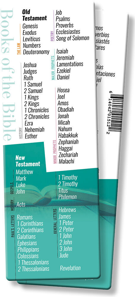 Libros de la biblia bilingüe. - Punto de libro económico (Paquete de 25)
