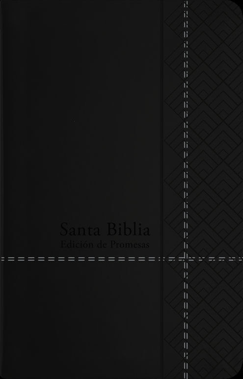 Biblia RVR60 de promesas tamaño manual letra grande i/piel negro con cierre
