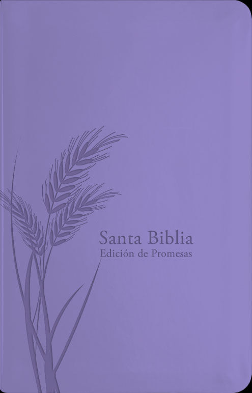Biblia RVR60 de promesas tamaño manual letra grande i/piel lavanda con cierre