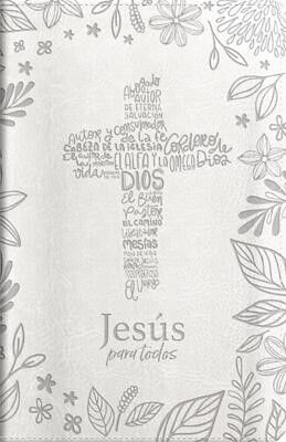 Biblia de Promesas RVR60 tamaño manual letra grande i/piel blanca Jesús para todos