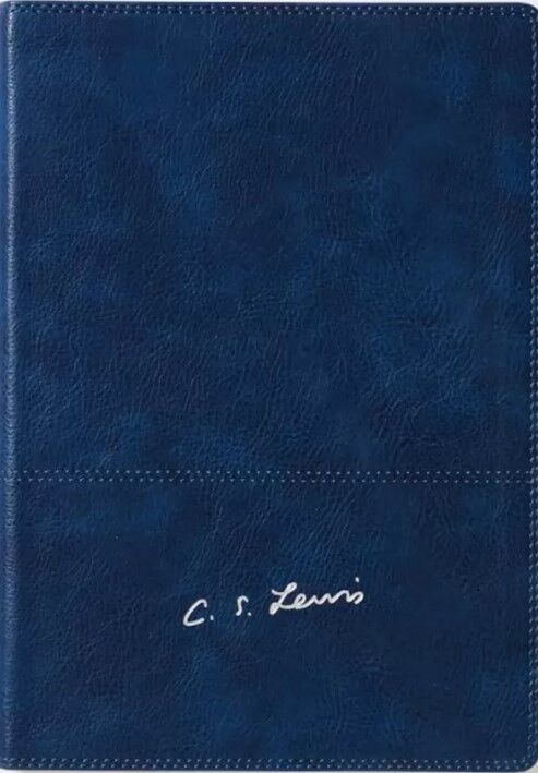 Biblia RVR con reflexiones de C.S. Lewis i/piel azul marino