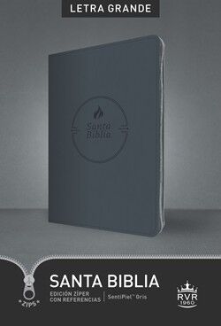 Santa Biblia RVR60, Edición zíper con referencias, letra grande i/piel gris