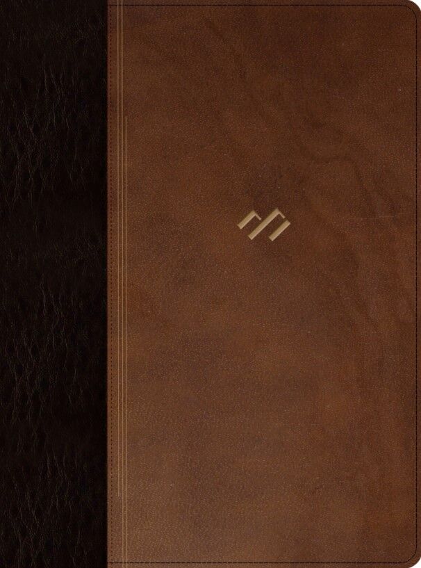 Biblia RVR60 temática de estudio, marrón oscuro/marrón piel fabricada con índice