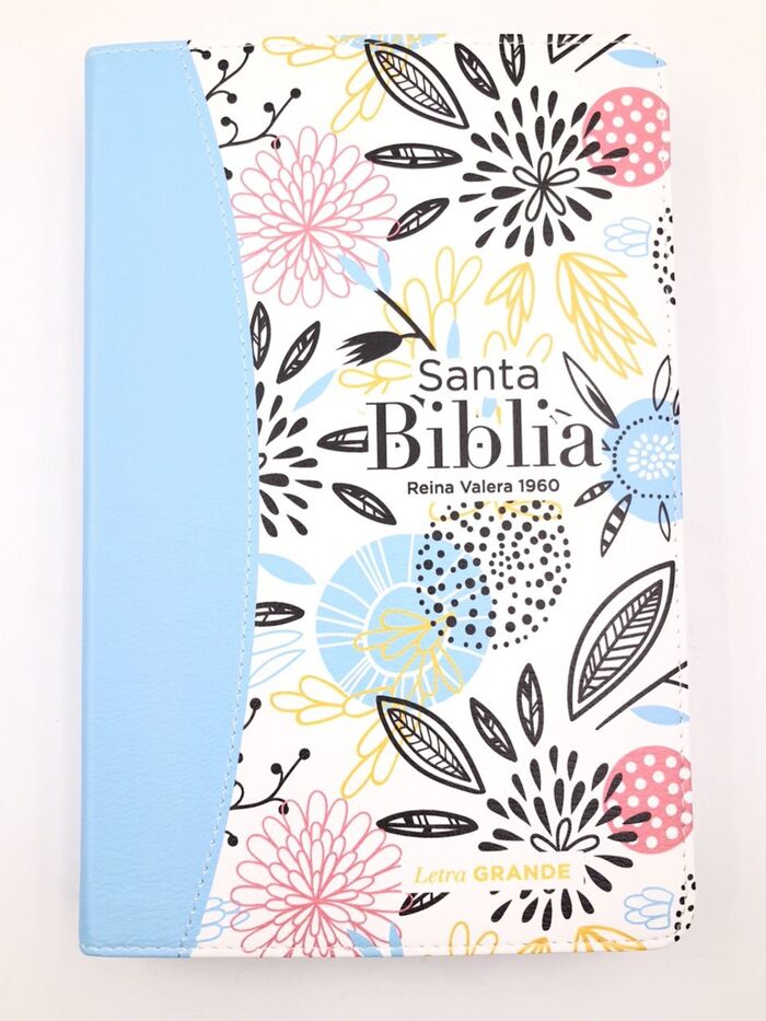 Biblia RVR60 Tamaño Manual Letra Grande i/piel canto pintado Azul (Colección FANTASIA)