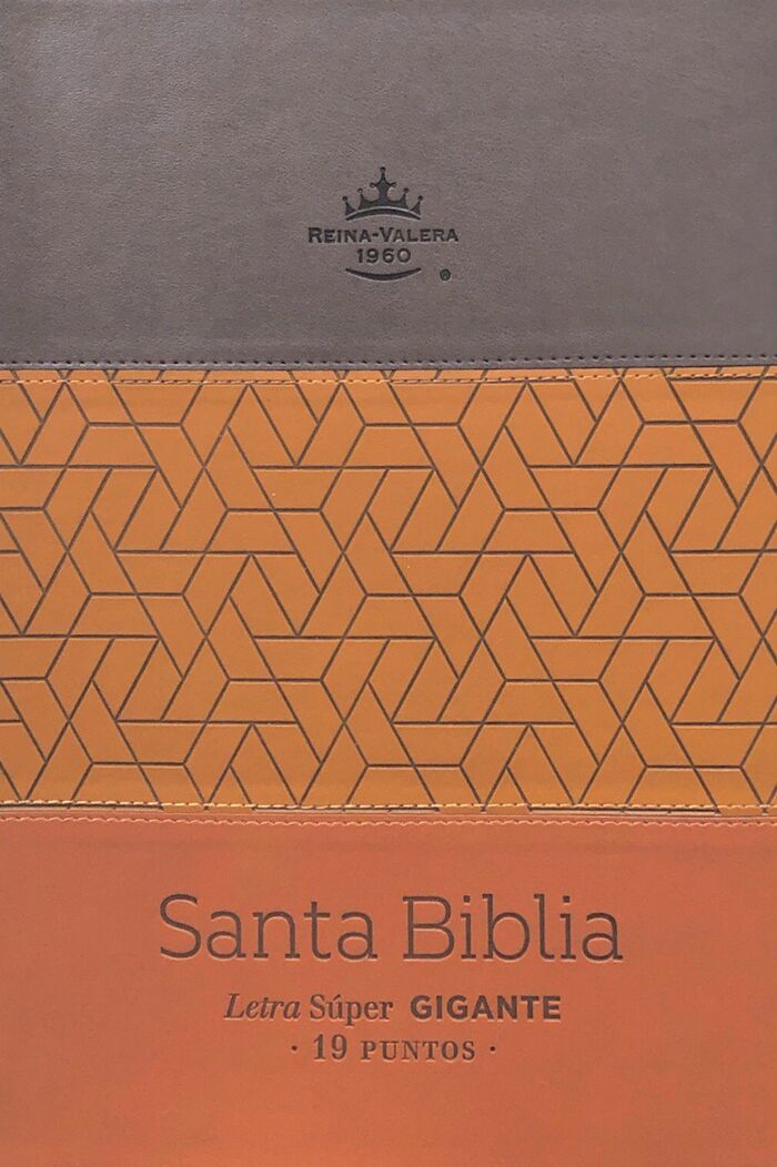 Biblia RVR60 Letra Súper Gigante 19 puntos I/piel Tritono Marrón/café con cierre/índice