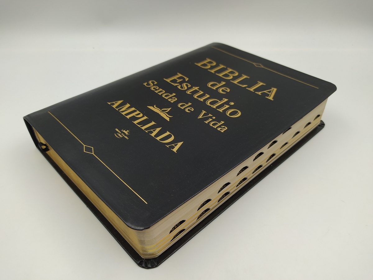 Biblia De Estudio Senda de Vida Ampliada De Piel Negro RVR60 - RVR60