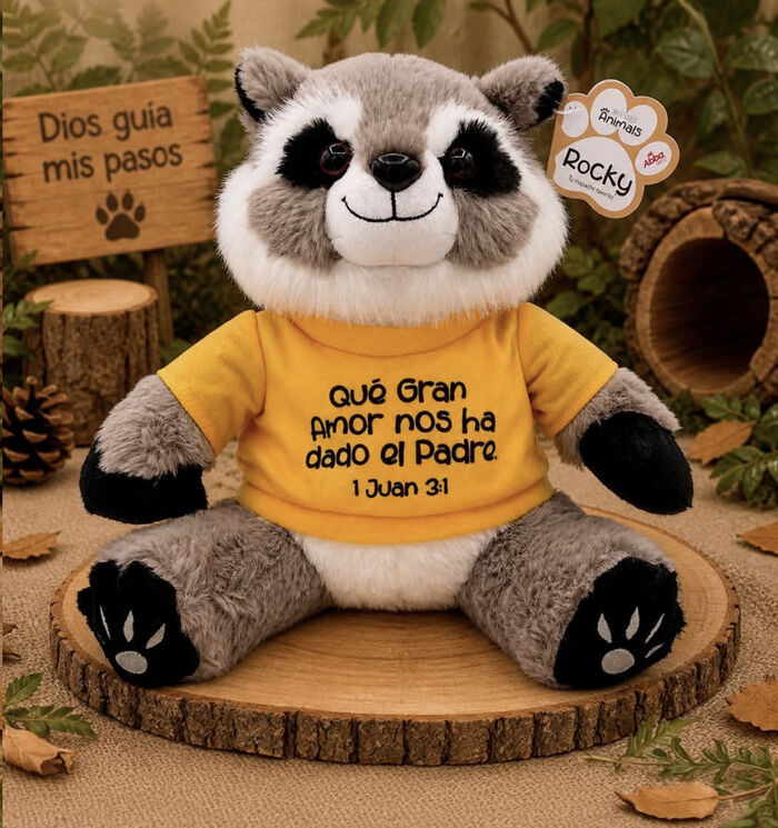 Rocky. Muñeco de Peluche 25 cm. Mapache