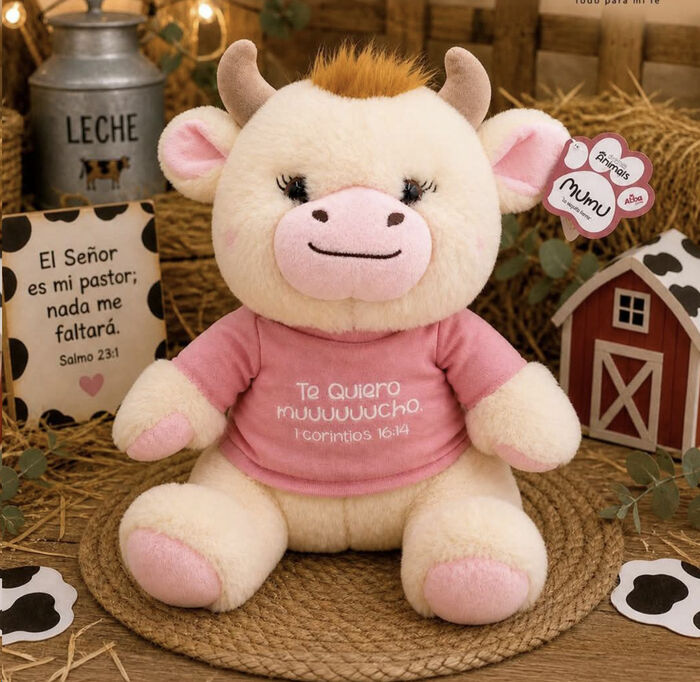 Mumu. Muñeco de Peluche 25 cm. Vaca