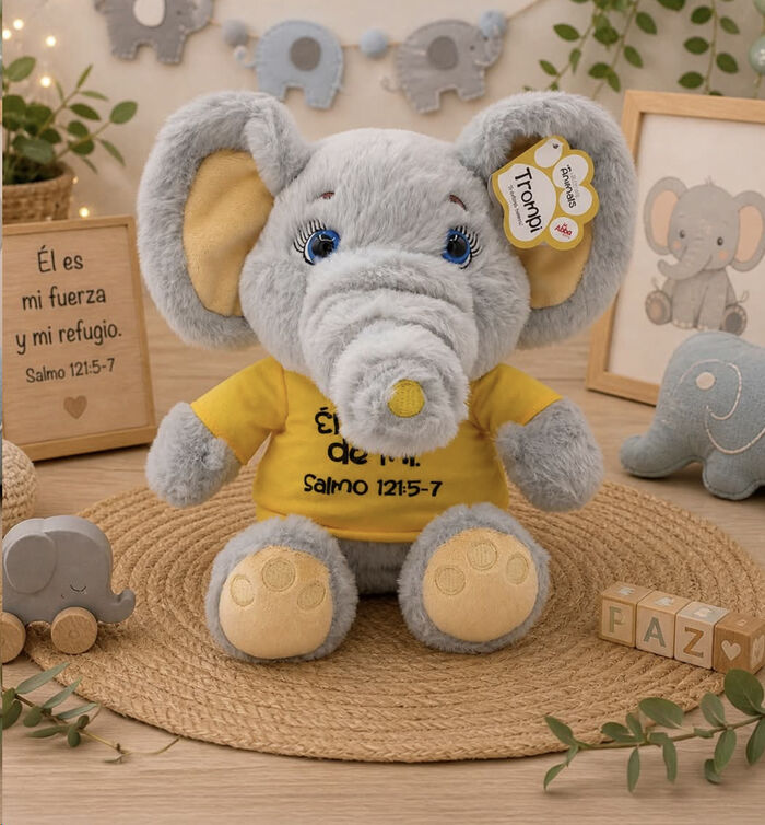 Trompi. Muñeco de Peluche 25 cm. Elefante