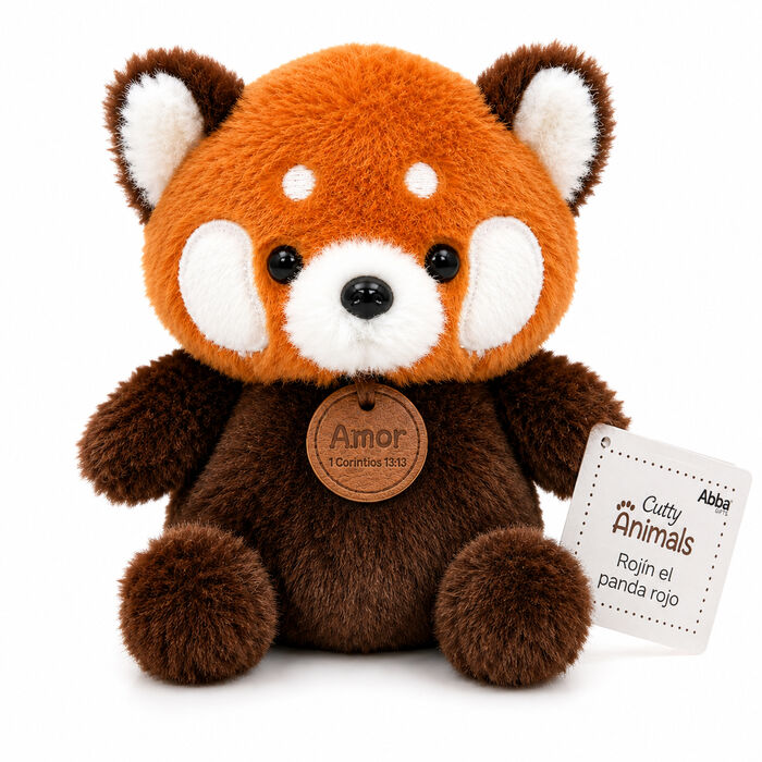 ROJÍN el panda rojo. Muñeco de peluche aromático 15 cm.