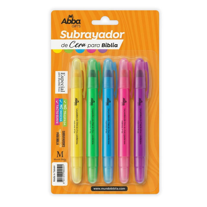 Pack 5 subrayadores para Biblia