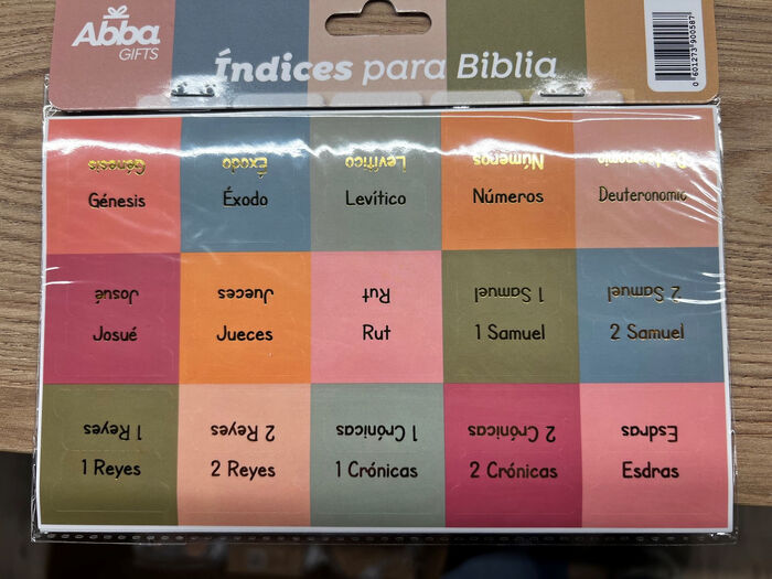 Índices para Biblia. Tonos pasteles