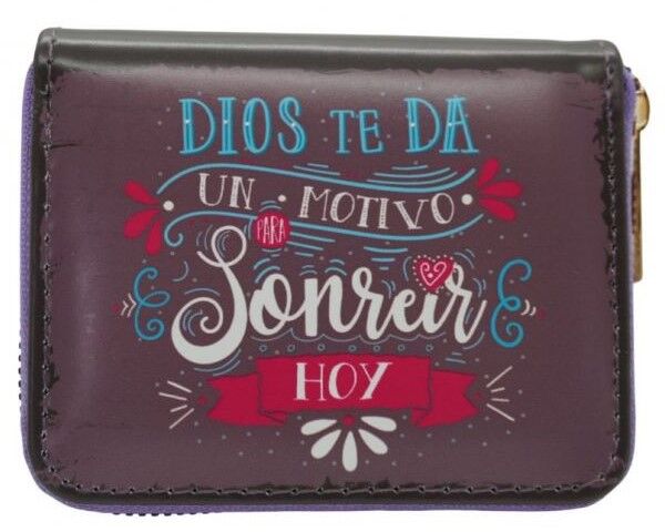 Dios te da un motivo para sonreir hoy. Billetera de bolsillo con cremallera