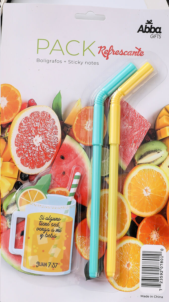 Refrescante. Pack creativo 2 bolis + notas adhesivas