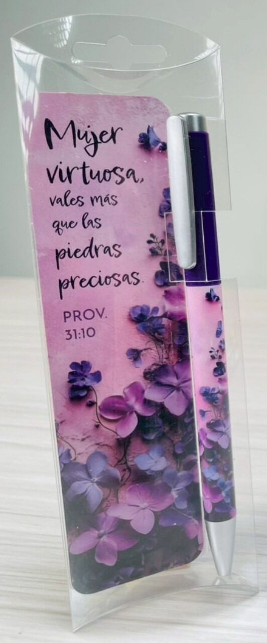 Pack bolígrafo con punto de libro. Mujer Virtuosa