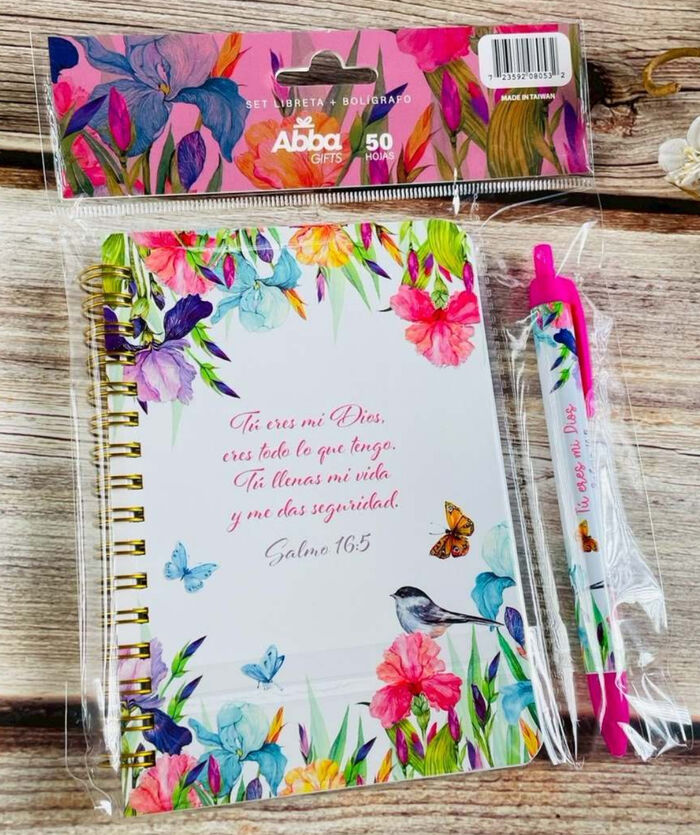 Pack libreta anillas con bolígrafo. Tú eres mi Dios