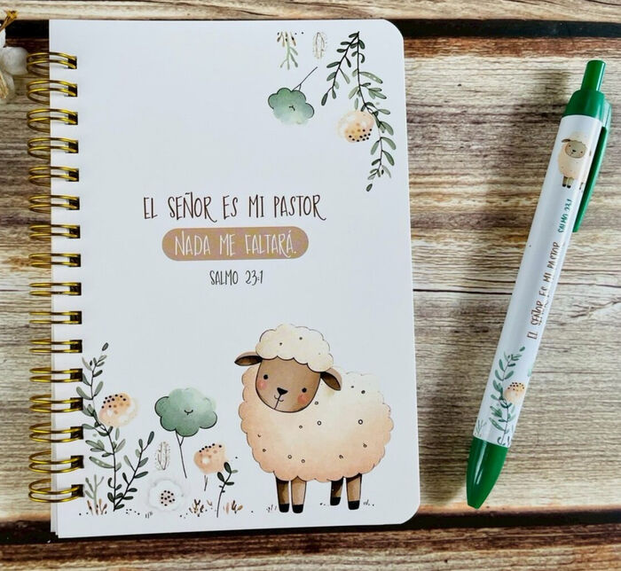 Pack libreta anillas con bolígrafo. El Señor es mi pastor