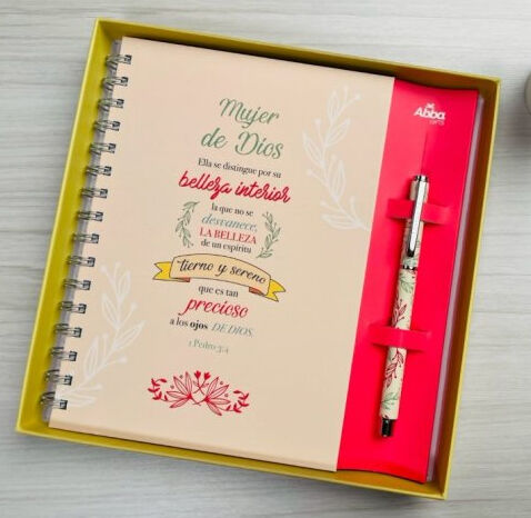 Mujer de Dios - Pack libreta y bolígrafo en caja