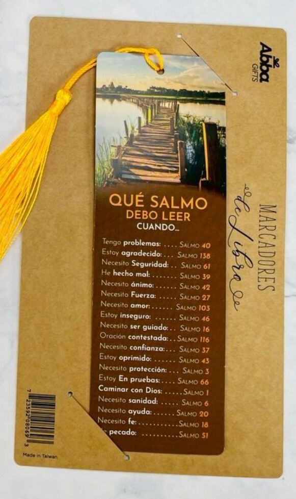 Marcador de libro con Tassel. Qué salmo debo leer
