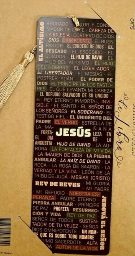 Marcador de libro con Tassel. Nombres de Jesús