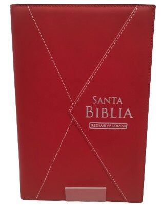 Biblia RVR60 Piel Genuina diseño sobre rojo