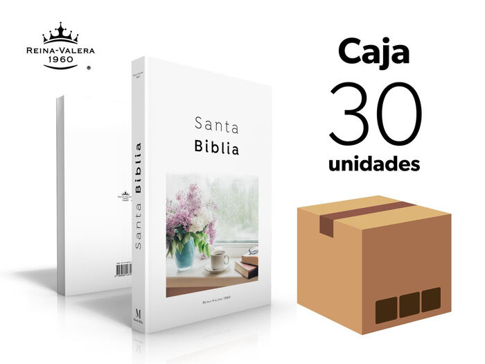 Caja de 30 Biblias misioneras RVR60 - Diseño blanco ventana