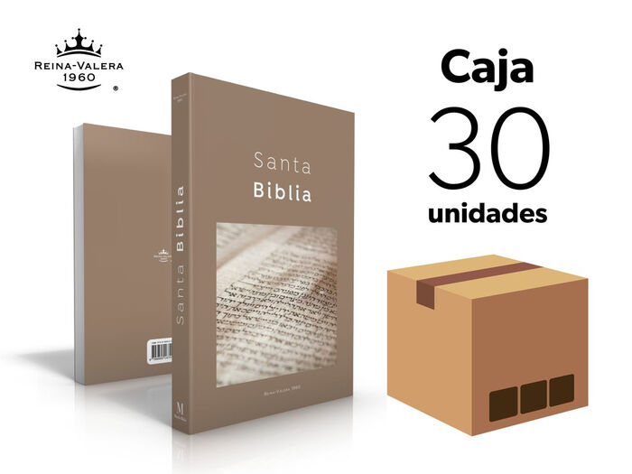 Caja de 30 Biblias misioneras RVR60 - Diseño Café manuscrito