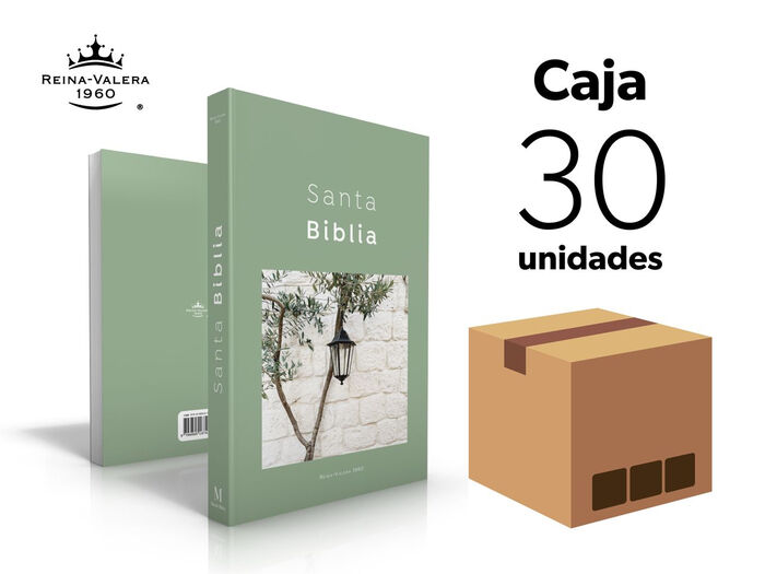 Caja 30 Biblias misioneras RVR60 - Diseño Verde Olivo