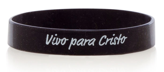 Pulsera silicona Vivo Para Cristo Negra Ancha