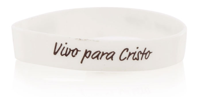 Pulsera silicona Vivo Para Cristo Blanca Ancha