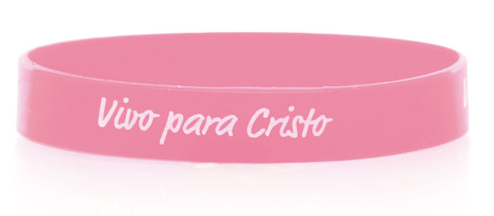 Pulsera silicona Vivo Para Cristo Rosa Ancha