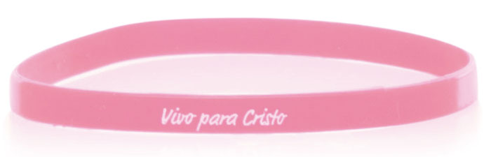 Pulsera silicona Vivo Para Cristo Rosa estrecha