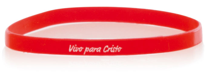 Pulsera silicona Vivo Para Cristo Roja estrecha