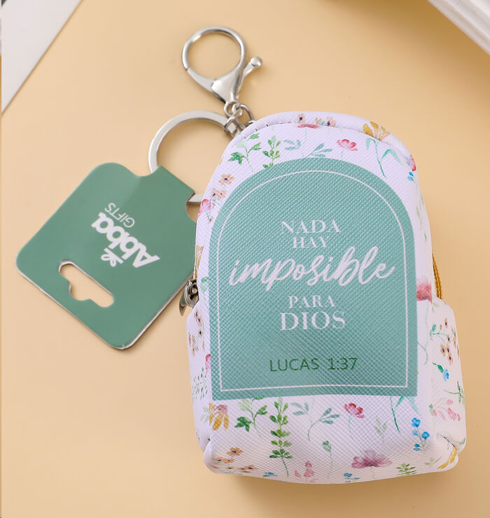 Nada es imposible para Dios. Llavero Mochila Monedero