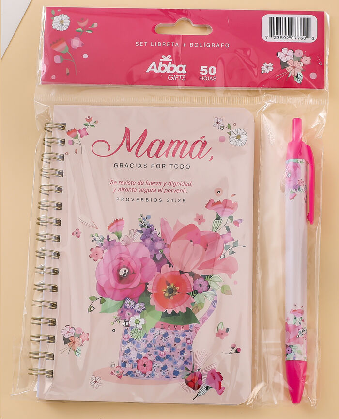 Mamá. Pack libreta anillas con bolígrafo