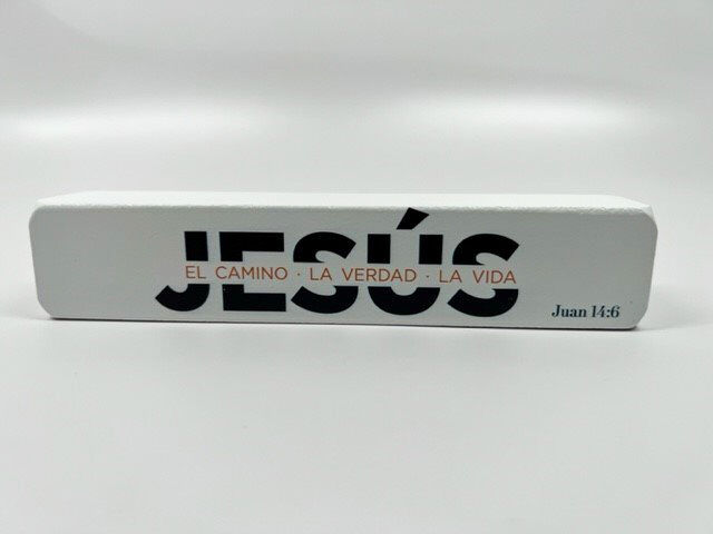 Jesús, el camino, la verdad y la vida - Bloque decorativo de madera
