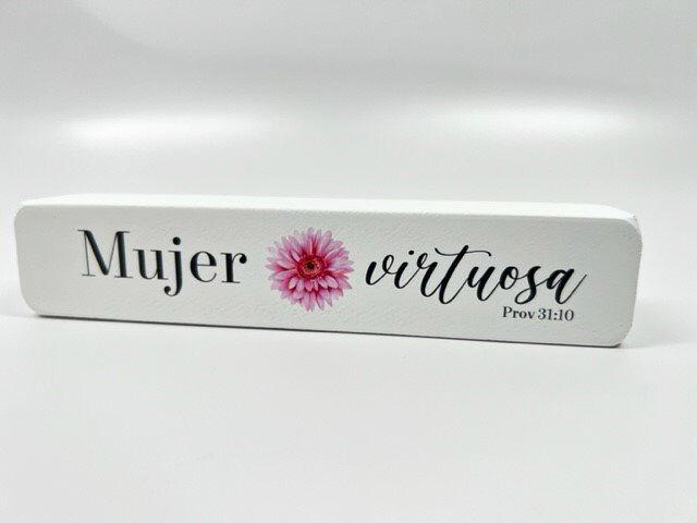 Mujer virtuosa - Bloque decorativo de madera