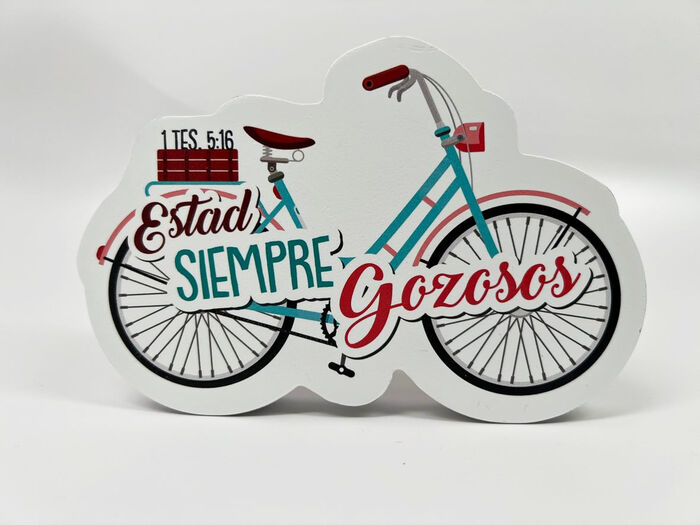 Estad siempre gozosos - Plaqué bicicleta de madera