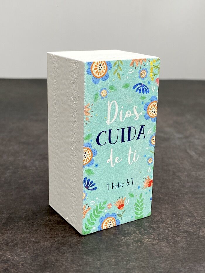 Dios cuida de ti - Plaque pequeño de madera de pino