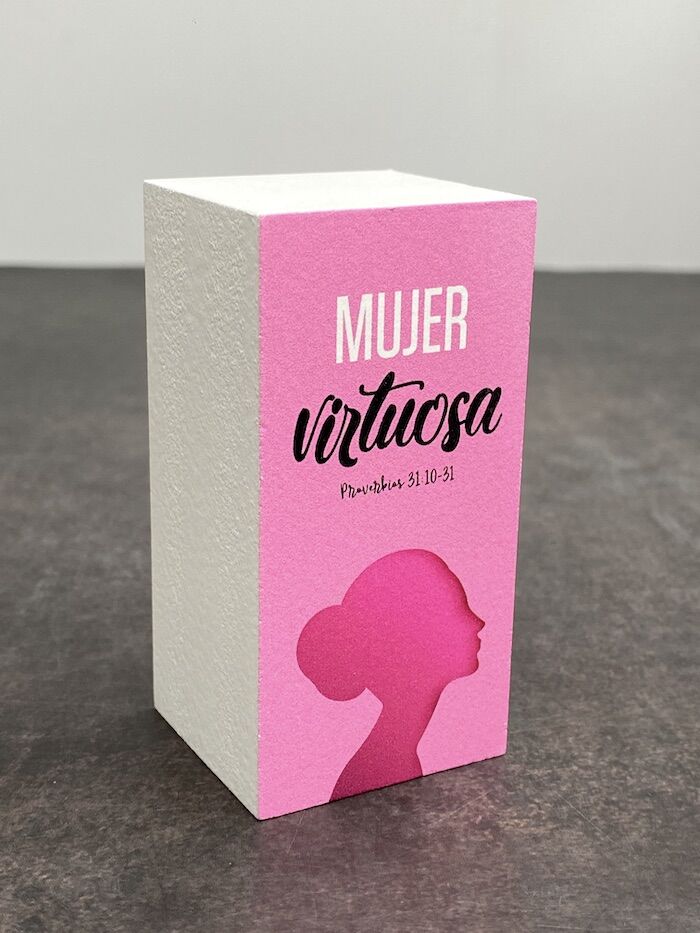 Mujer Virtuosa - Plaqué pequeño de madera de pino