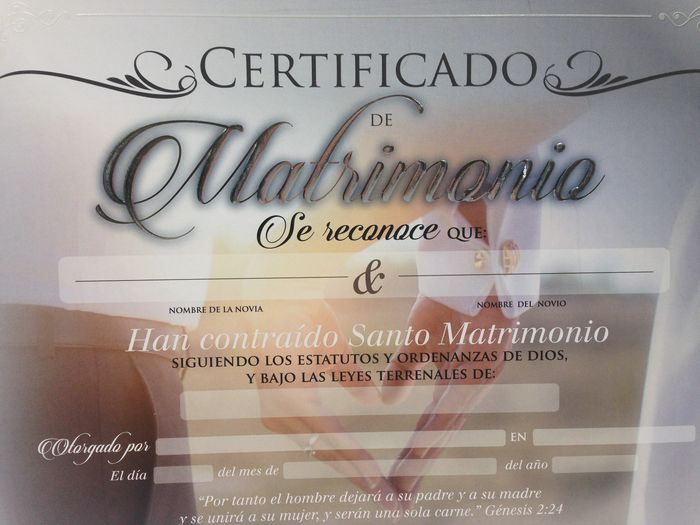 Certificados de matrimonio. Paquete 20 unidades