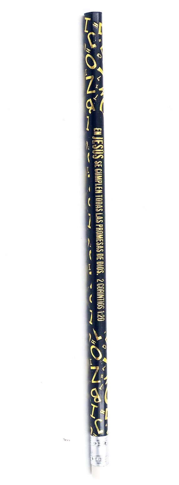 Lapiz madera: Promesas (negro/dorado)