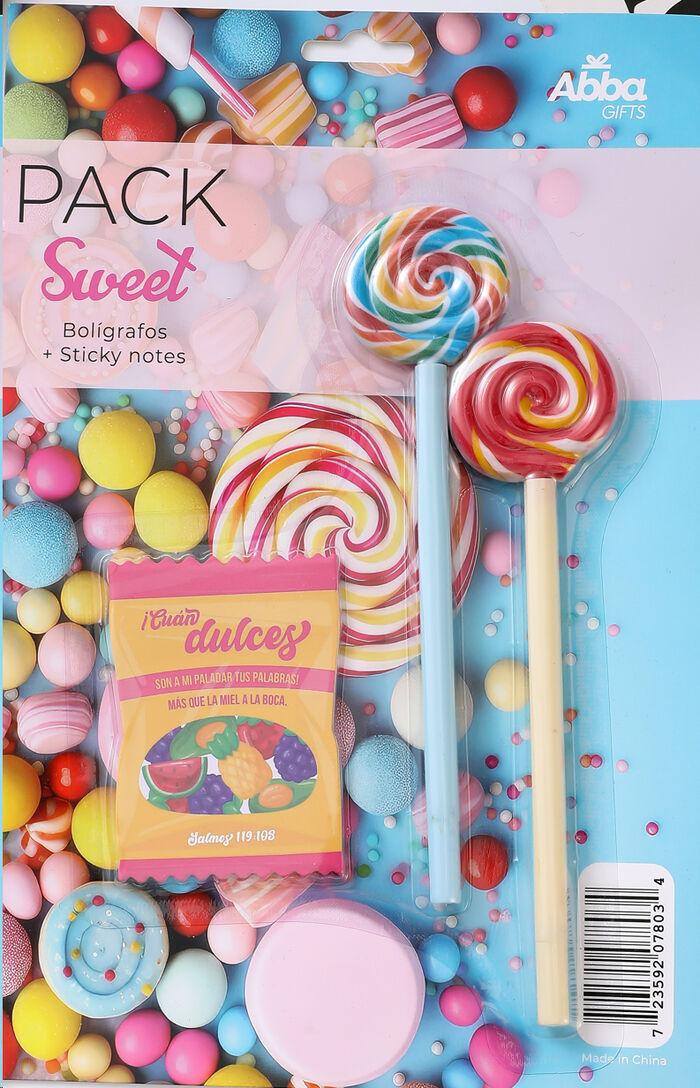 Sweet. Pack creativo 2 bolis + notas adhesivas