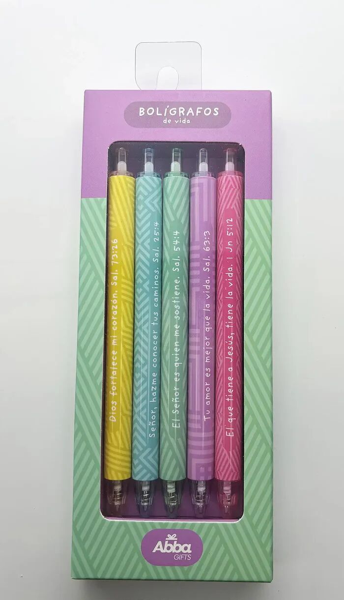 De Vida. Pack 5 bolígrafos en caja. [723592077884]