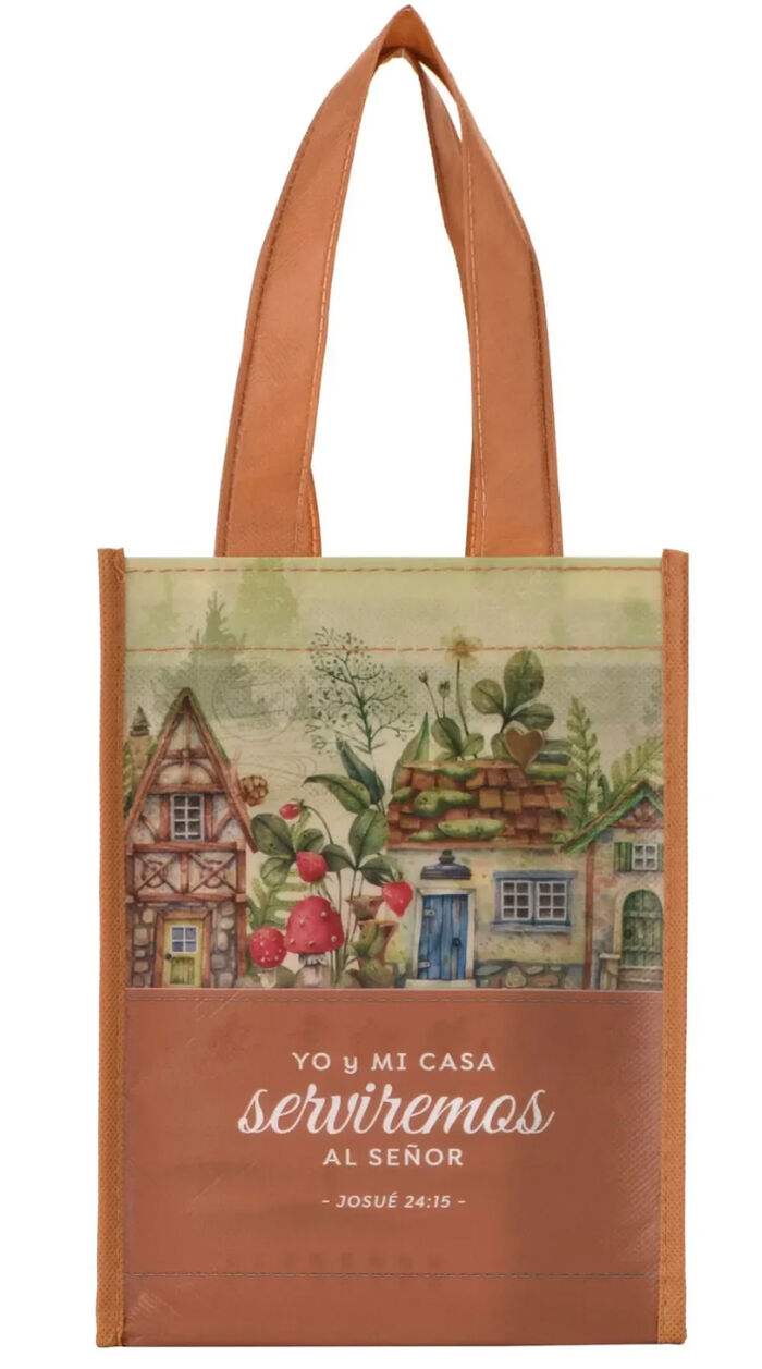 Yo y mi casa serviremos al Señor. Bolsa pequeña non woven a todo color [723592077136]