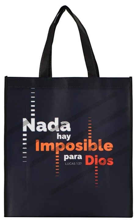 Nada hay imposible para Dios. Bolsa Grande non woven a todo color. [723592076979]