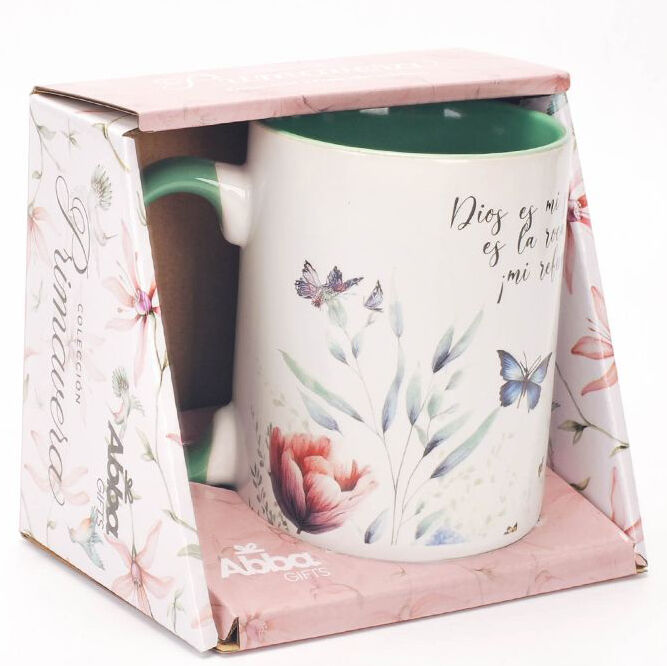 Taza Primavera Floral: Dios es mi salvación