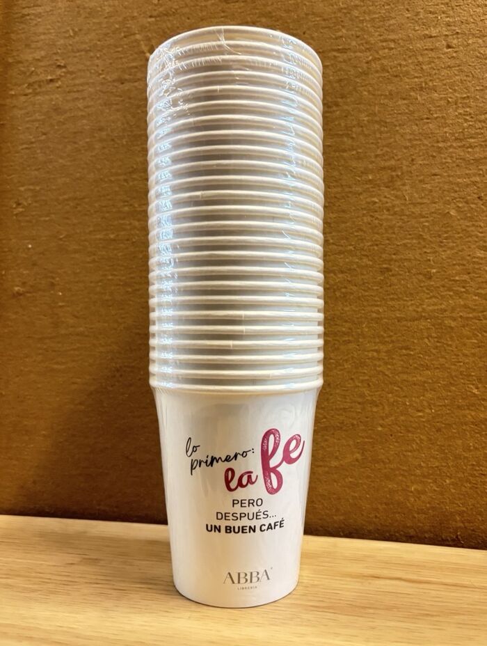 Pack 100 Vasos de papel 240 ml (8 oz) con tapa