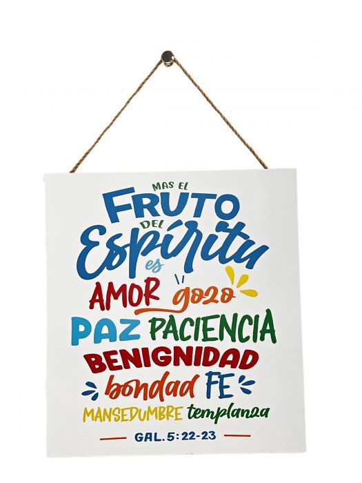 Fruto del Espíritu. Cuadro de madera con cordel