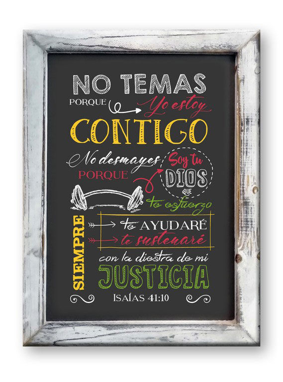 No temas - Cuadro madera vintage en pizarra - Luciano's Gifts